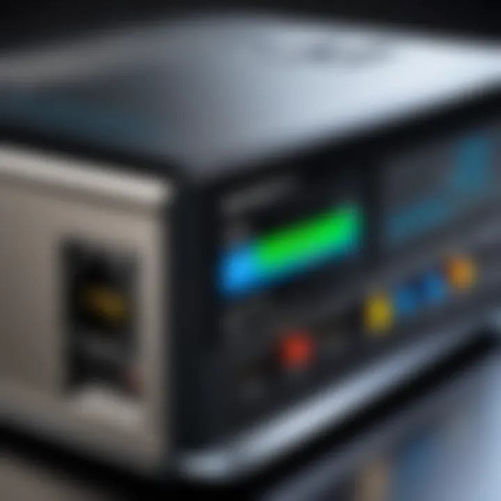 Close-up of a high-performance non-wireless router