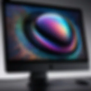 High-Resolution Retina Display of iMac Pro Close-up view of the iMac Pro's high-resolution Retina display