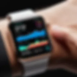 Apple Watch displaying running metrics