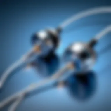 A close-up of the advanced technology used in modern around-ear buds