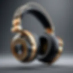 A pair of premium audiophile headphones showcasing luxurious design and craftsmanship.