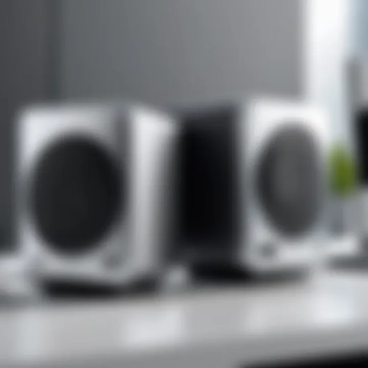 Compact design external speakers for modern desktops