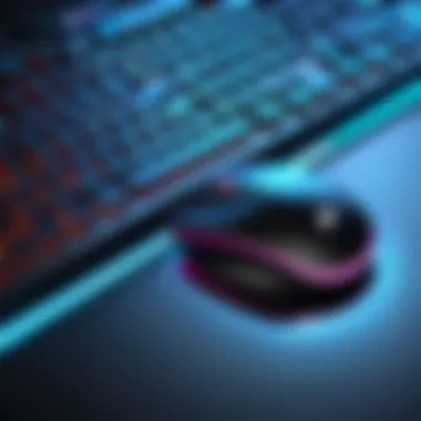Vibrant Backlit Wireless Keyboard and Mouse Modern wireless keyboard and mouse with vibrant backlighting