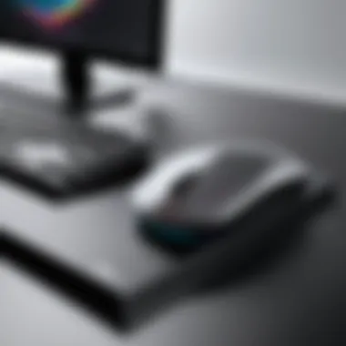 Sleek Wireless Keyboard and Mouse Setup Sleek wireless keyboard and mouse combo on a desk