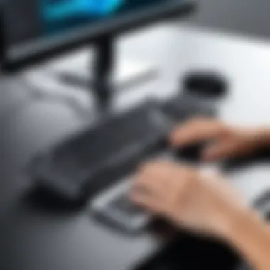 Wireless Combo in Action: Professional Context User utilizing wireless keyboard and mouse in a professional environment
