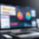 A detailed dashboard showcasing various website-building tools and metrics.
