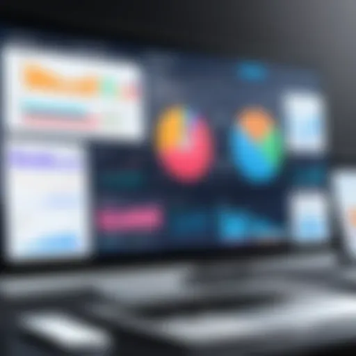 A detailed dashboard showcasing various website-building tools and metrics.