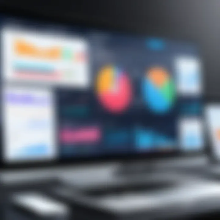 A detailed dashboard showcasing various website-building tools and metrics.