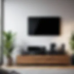 Modern Bluetooth stereo system in a contemporary living room setting