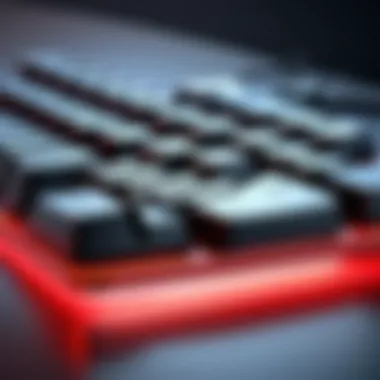 Side profile of the Cherry Silent Red Keyboard highlighting its sleek and ergonomic design