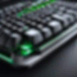 Gaming keyboard showcasing ergonomic design for comfort