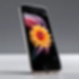 A detailed view of the iPhone SE showcasing its sleek design.