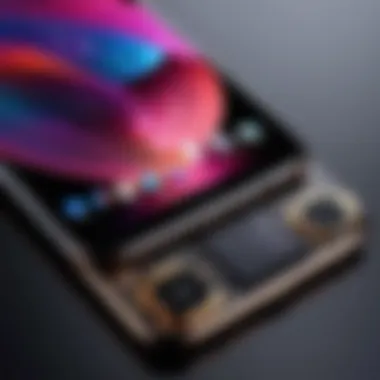 Close-up of LG phone technology highlighting performance features