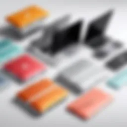 Stylish MacBook Air carrying cases displayed