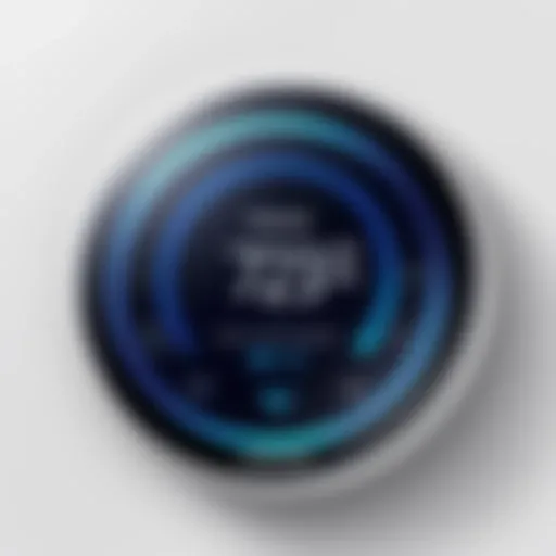 Samsung smart thermostat display showcasing advanced settings