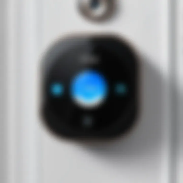 Close-up view of Ring Video Doorbell's interface highlighting its features