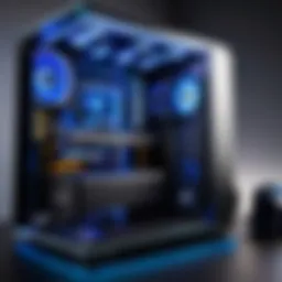 Customized gaming PC setup showcasing unique designs and components