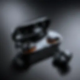Close-up view of the CX Plus True Wireless Earbuds showcasing their sleek design.