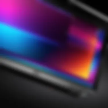 Close-up of Dell Inspiron touch screen display highlighting vibrant colors