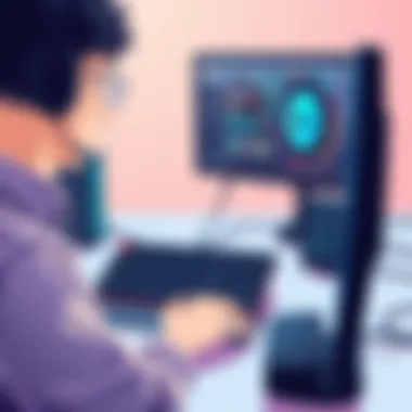 Gaming Experience with Mechanical Keyboards A gamer using a mechanical keyboard in a dynamic gaming setup