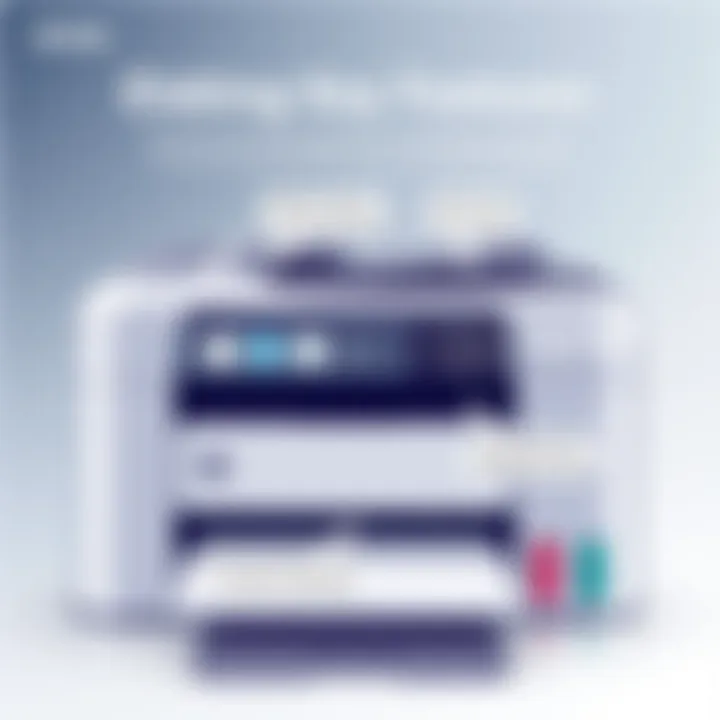 User Interface Displaying Key Features User interface of an Epson home printer highlighting features