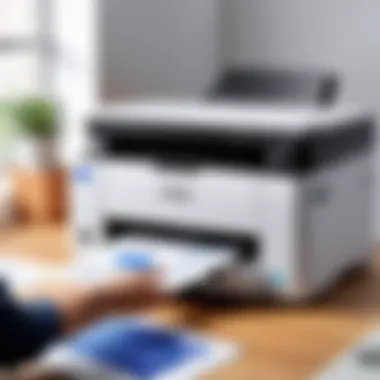 User Experience with Epson Ink Tank Printers User interacting with Epson Ink Tank Printer