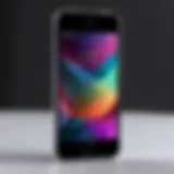 Close-up view of the iPhone SE showcasing its sleek design and compact size.