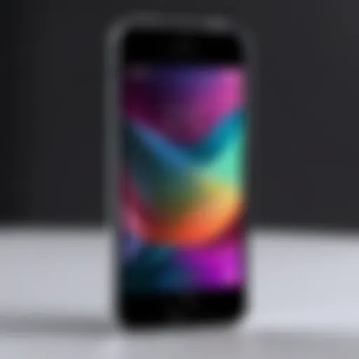 Close-up view of the iPhone SE showcasing its sleek design and compact size.