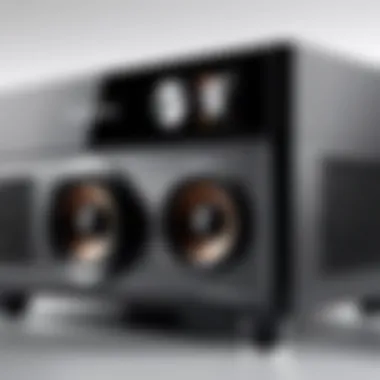 An advanced sound system integrated with a projector for enhanced audio experience.