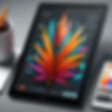 User interface of Adobe Illustrator on iPad showcasing various design tools.