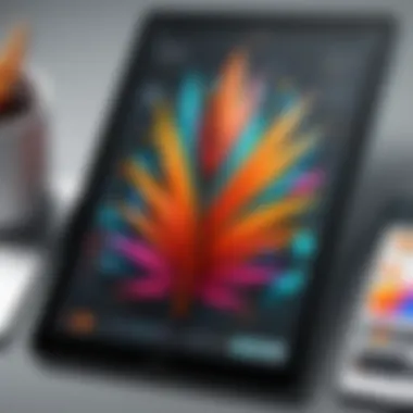 Adobe Illustrator iPad User Interface User interface of Adobe Illustrator on iPad showcasing various design tools.