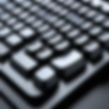 Close-up of ergonomic wireless keyboard design