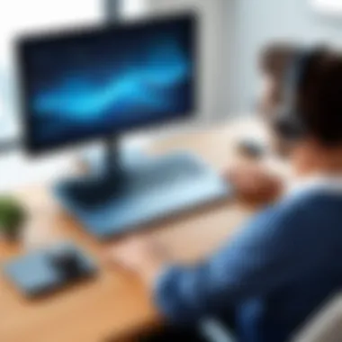 Laptop user enjoying productivity with wireless peripherals