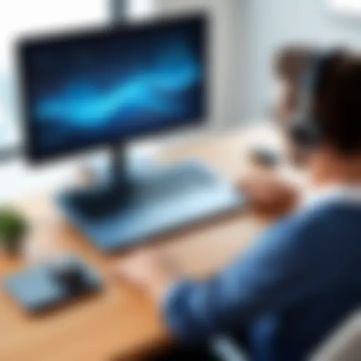 Laptop user enjoying productivity with wireless peripherals