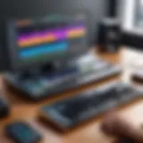 A modern digital audio workstation interface showcasing various features