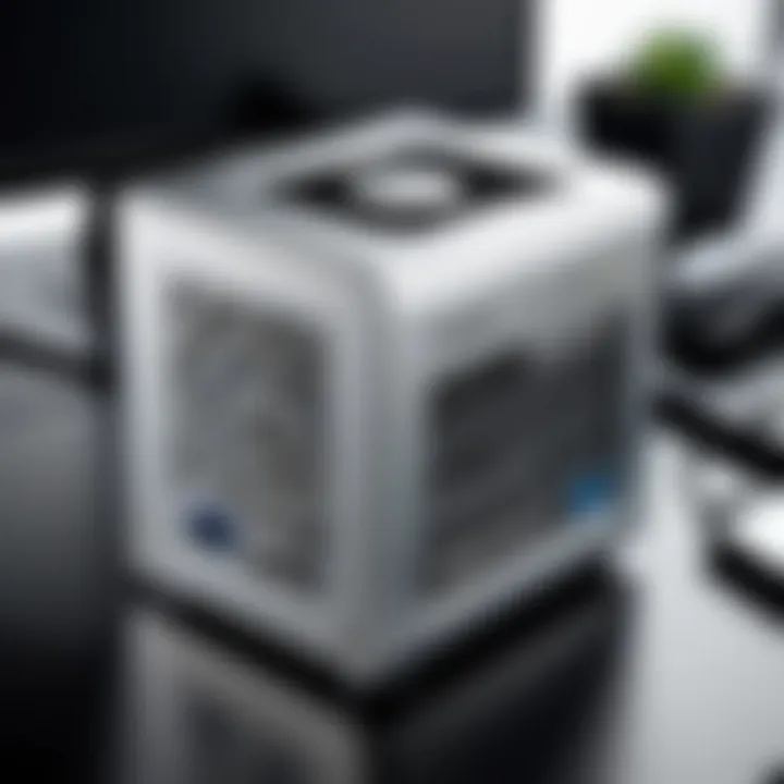 ASRock Mini PC in various practical applications within a workspace