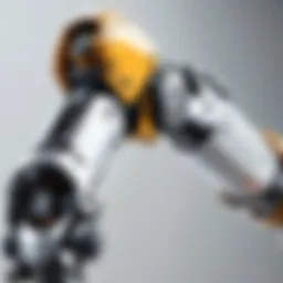 A close-up view of a modern robotic arm in action