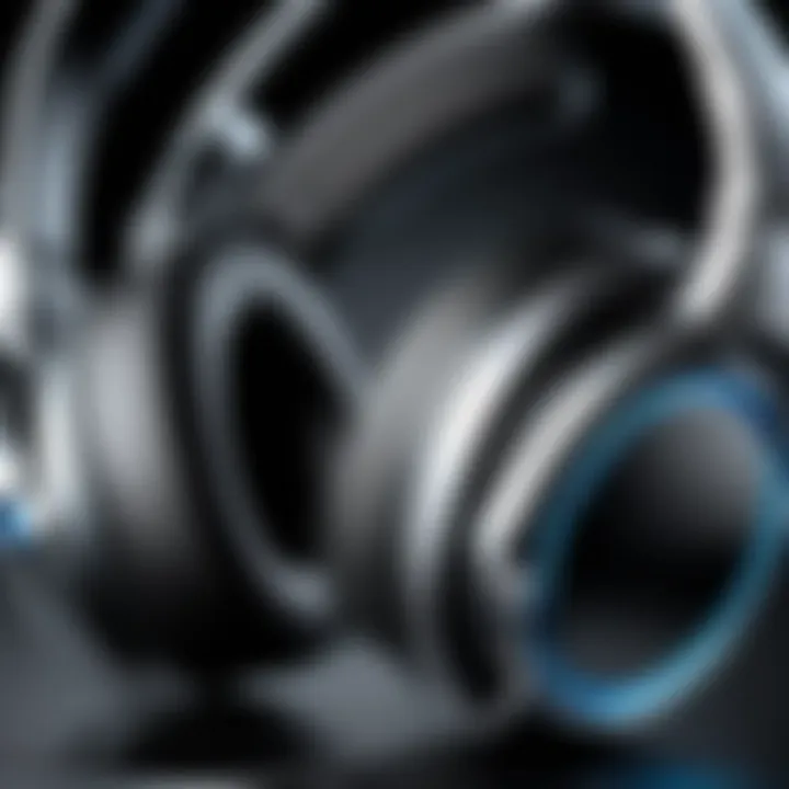 Close-up view of durable headset materials