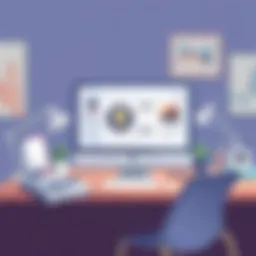A creative workspace showcasing a digital design interface