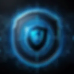 A digital shield representing cybersecurity