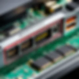 Close-up of a graphics card showcasing three display ports