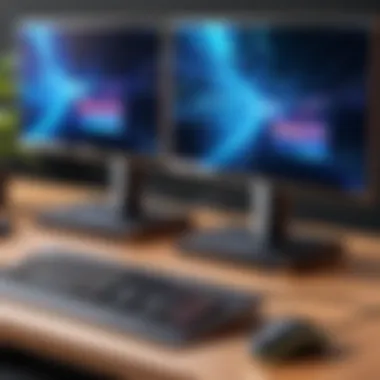 Enhanced Multi-Monitor Configuration Multi-monitor setup powered by a graphics card with three display ports