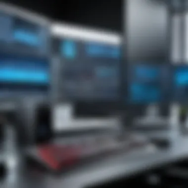 Sophisticated IT Professional Environment Professional workspace featuring advanced graphics card technology