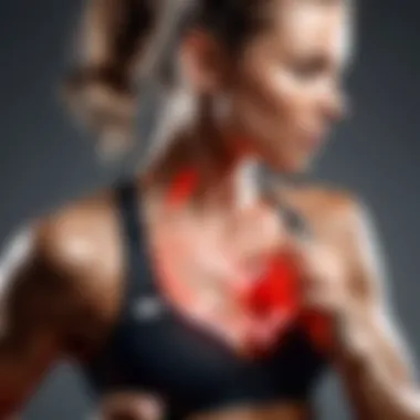 Heart Rate Monitoring in Fitness A fitness enthusiast wearing a heart rate monitor during a workout