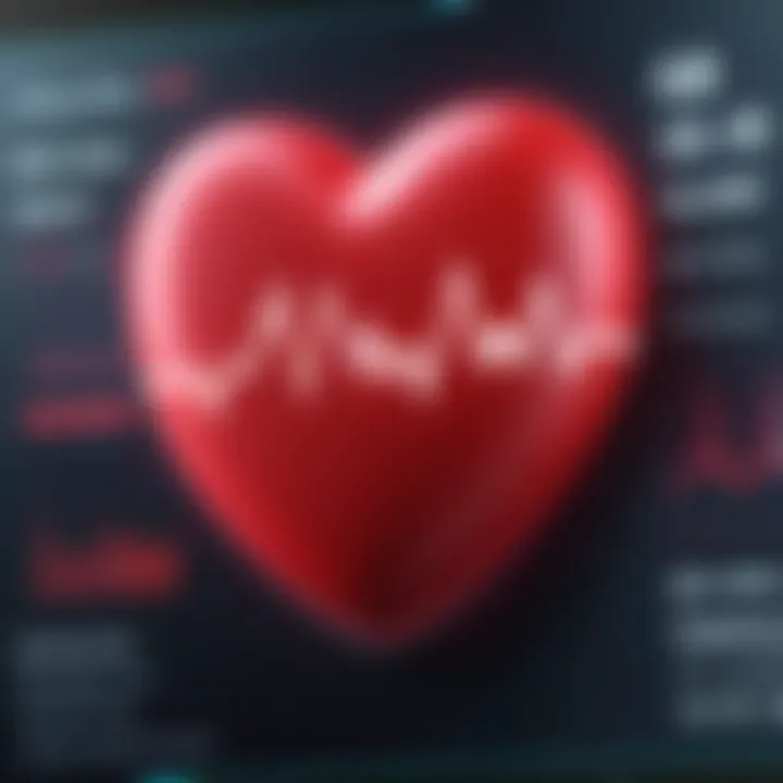 Technical specifications of a heart rate monitor on a digital screen