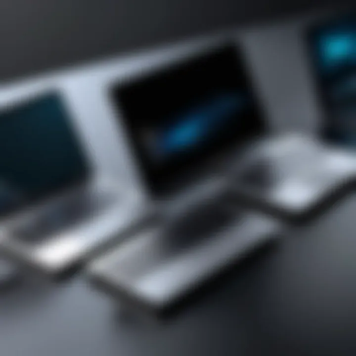 Comparison of different laptop panel types side by side