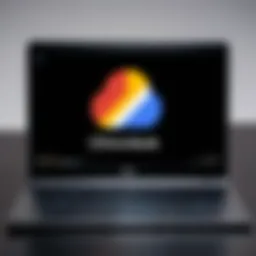 Visual representation of Chromebook with Linux Beta logo