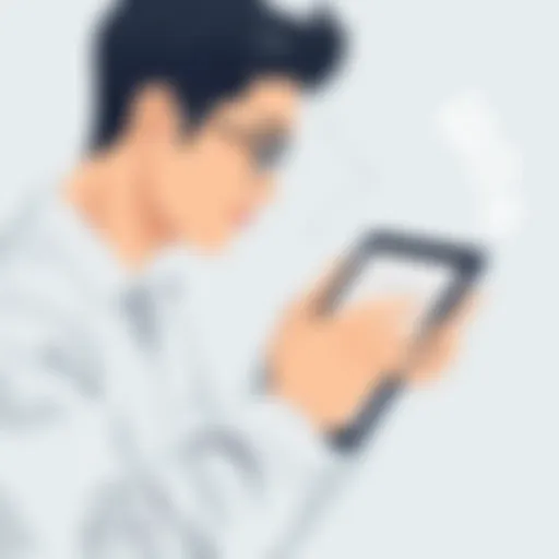 User engaging with a reading app on a tablet
