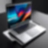 Sleek portable display connected to MacBook Pro