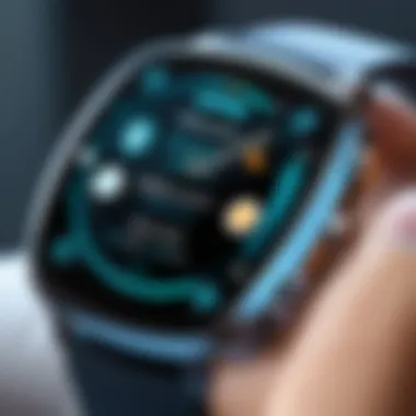 User interacting with an Android watch in a dynamic environment